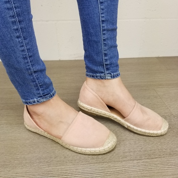 Rose Vegan Suede Flat Slip On Loafer Espadrille - Picture 6 of 8